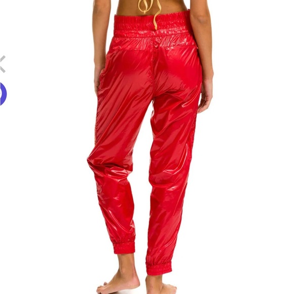 Aviator Nation 5 STRIPE HI RISE WIND PANT - CHERRY size XS women’s — NWOT!!* - Picture 2 of 3